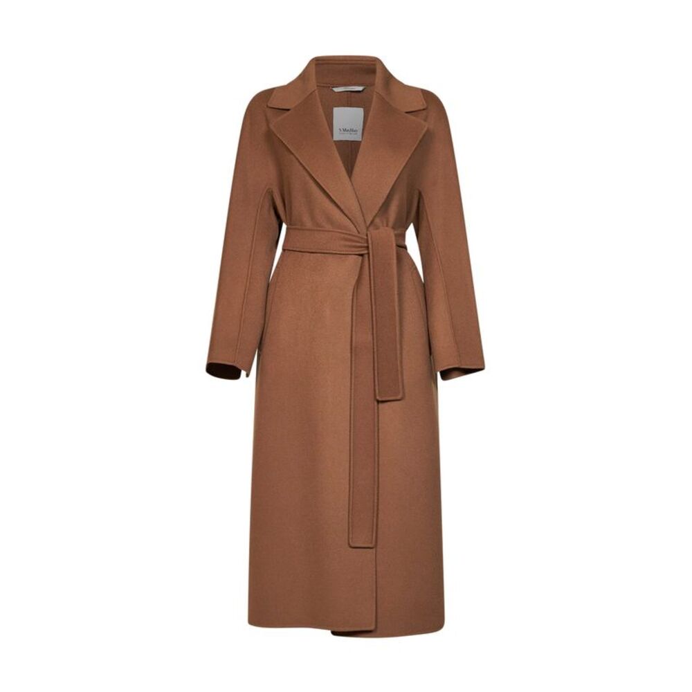 Max Mara S Women Dark Camel Smmpenelope Long Wrap Coat